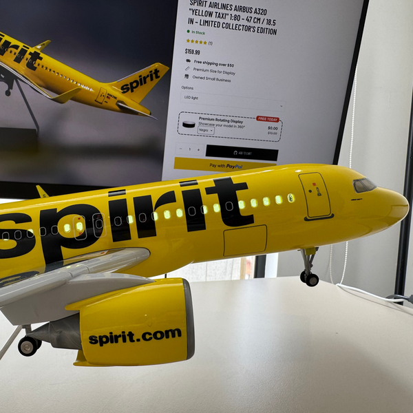 Spirit Airlines Airbus A320 "Yellow Taxi" 1:80 – 47 cm / 18.5 in – Edición de coleccionista limitada
