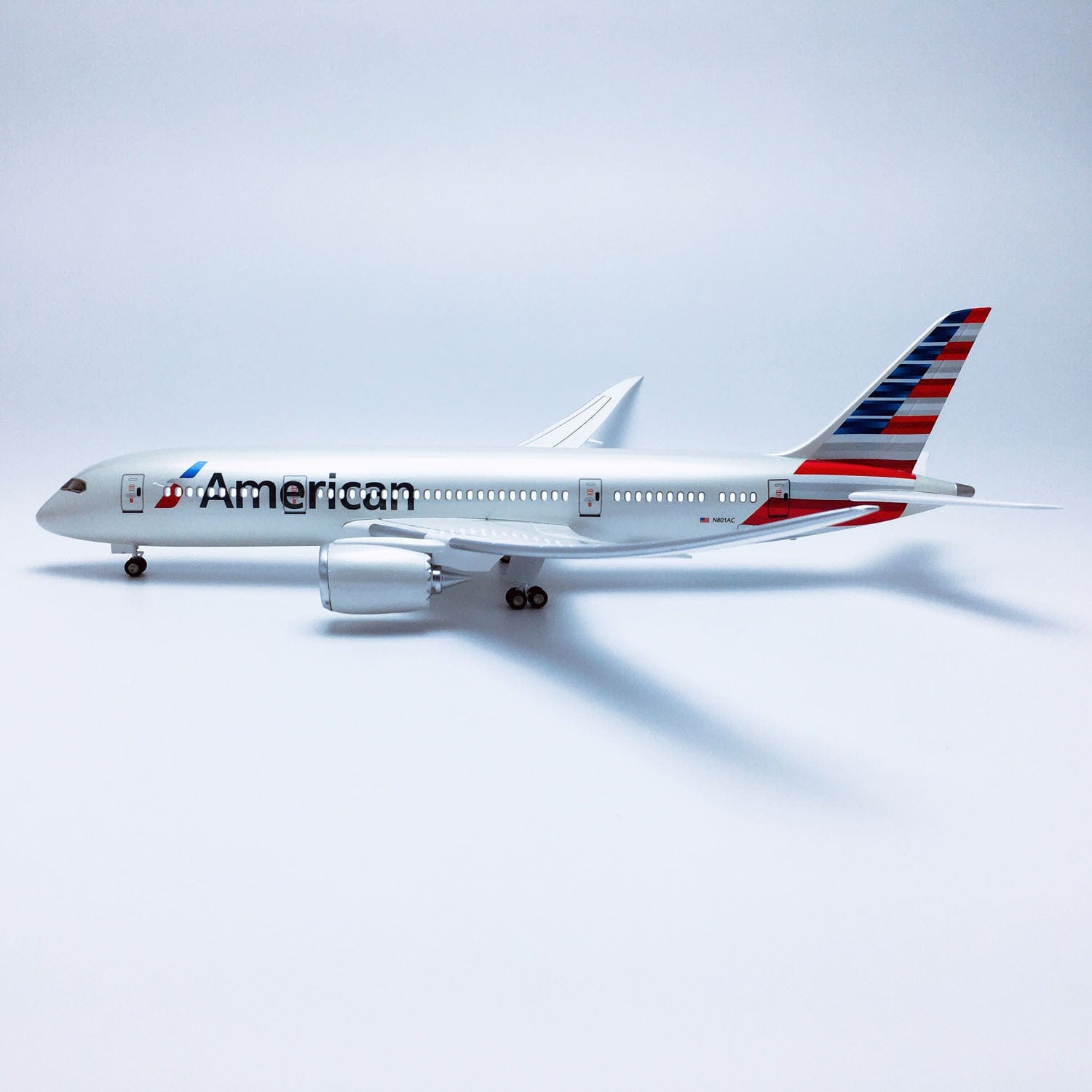 طائرة B787 الأمريكية - مقياس 1/130 - 43 سم - 16.9 بوصة - نموذج طائرة