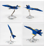 طائرة مقاتلة أمريكية من طراز Blue Angels F/A-18 Hornet بمقياس 1:72 - 25 سم / 9.8 بوصة - نموذج طائرة مقاتلة مصبوب ممتاز من سبائك الزنك والبلاستيك ABS
