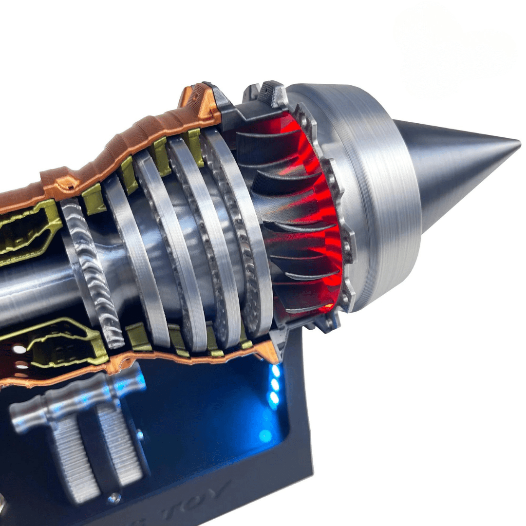 Modelo Interactivo de Motor Turbojet de Rolls-Royce con Luces LED