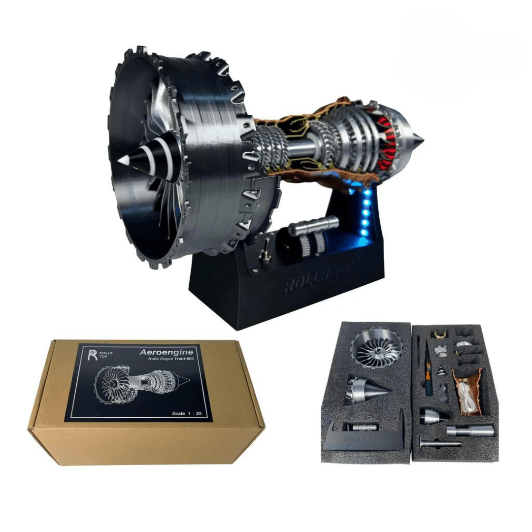 Modelo Interactivo de Motor Turbojet de Rolls-Royce con Luces LED