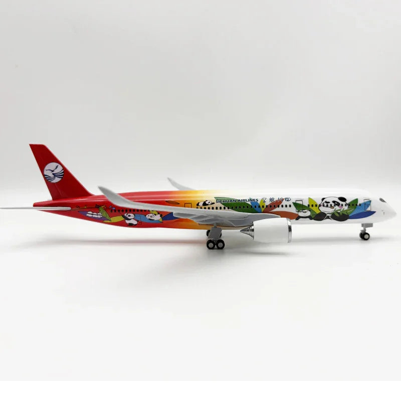 Sichuan Airlines Airbus A350 "Pintura Panda" – 30 cm / 11.8 pulgadas – Maqueta de exhibición de escritorio de resina sólida - Gallery 4