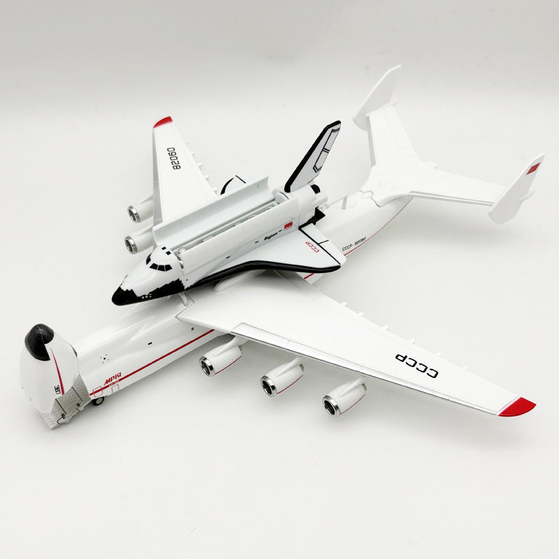 Antonov An-225 Mriya Soviet Version with Buran Space Shuttle Airplane Model — 1:280 Scale | 30cm / 11.8"
