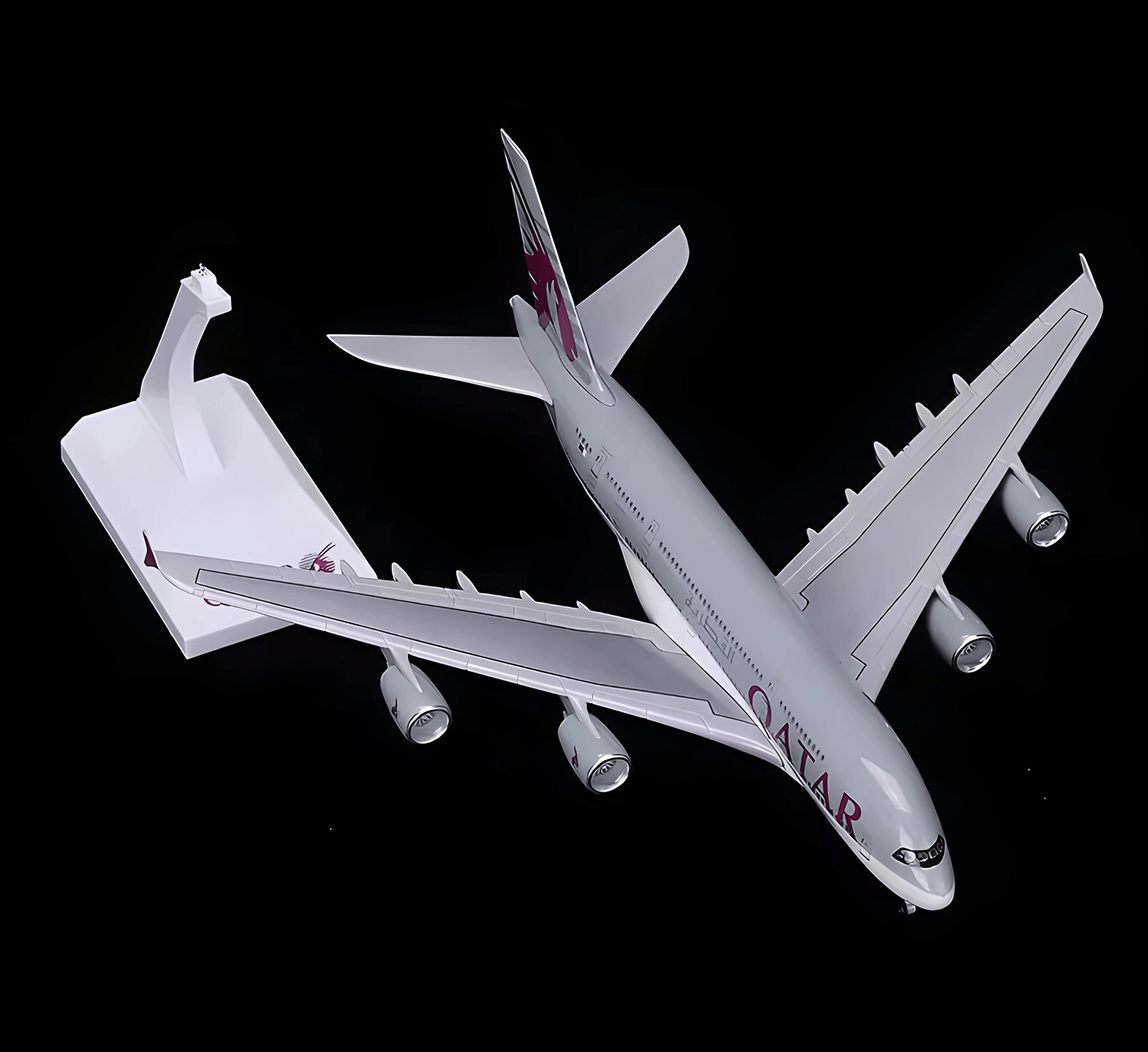 A380 Qatar- 30cm - 11.8in - LED & Sound - Airplane Model