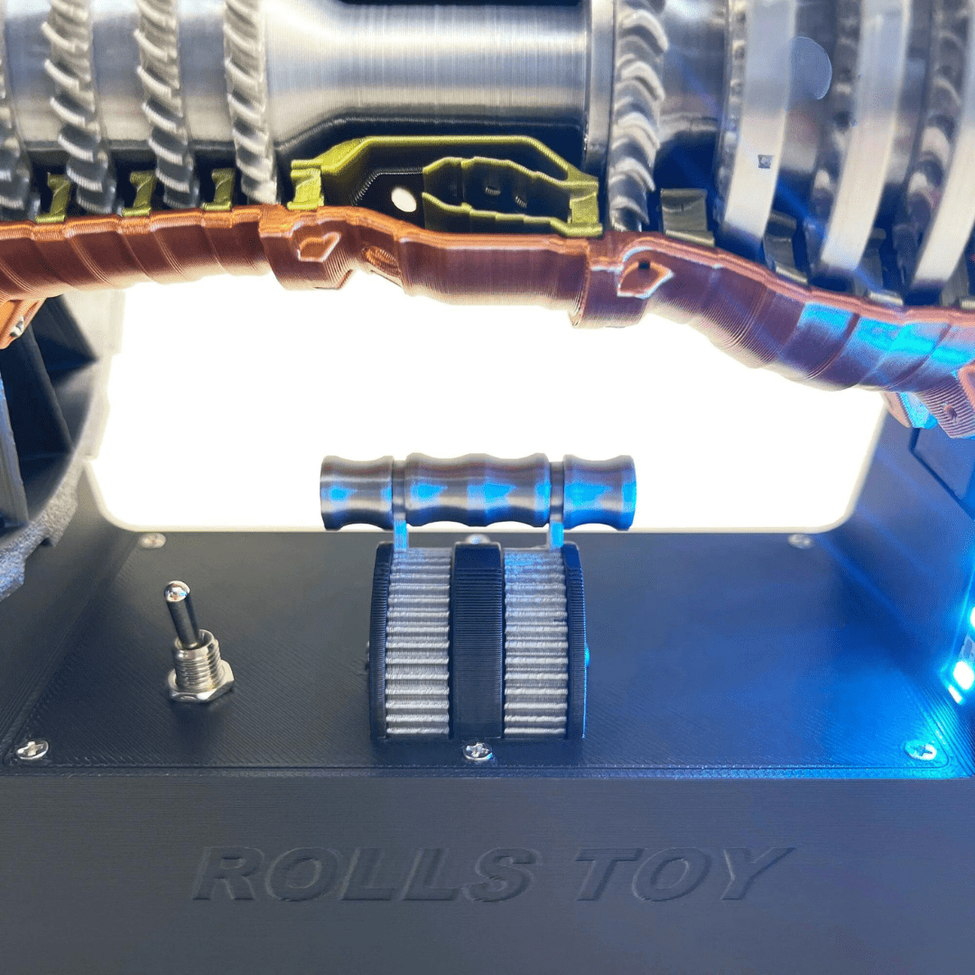 Modelo Interactivo de Motor Turbojet de Rolls-Royce con Luces LED