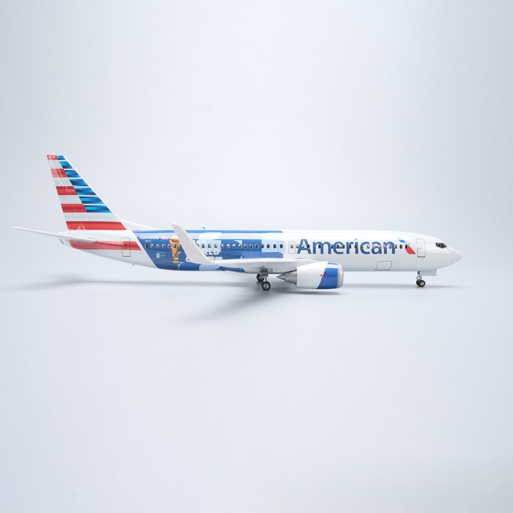 American Airlines Boeing 737-800 "FIFA World Cup 2026" – 47 cm / 18.5 in – Voice-Activated LED Display Model