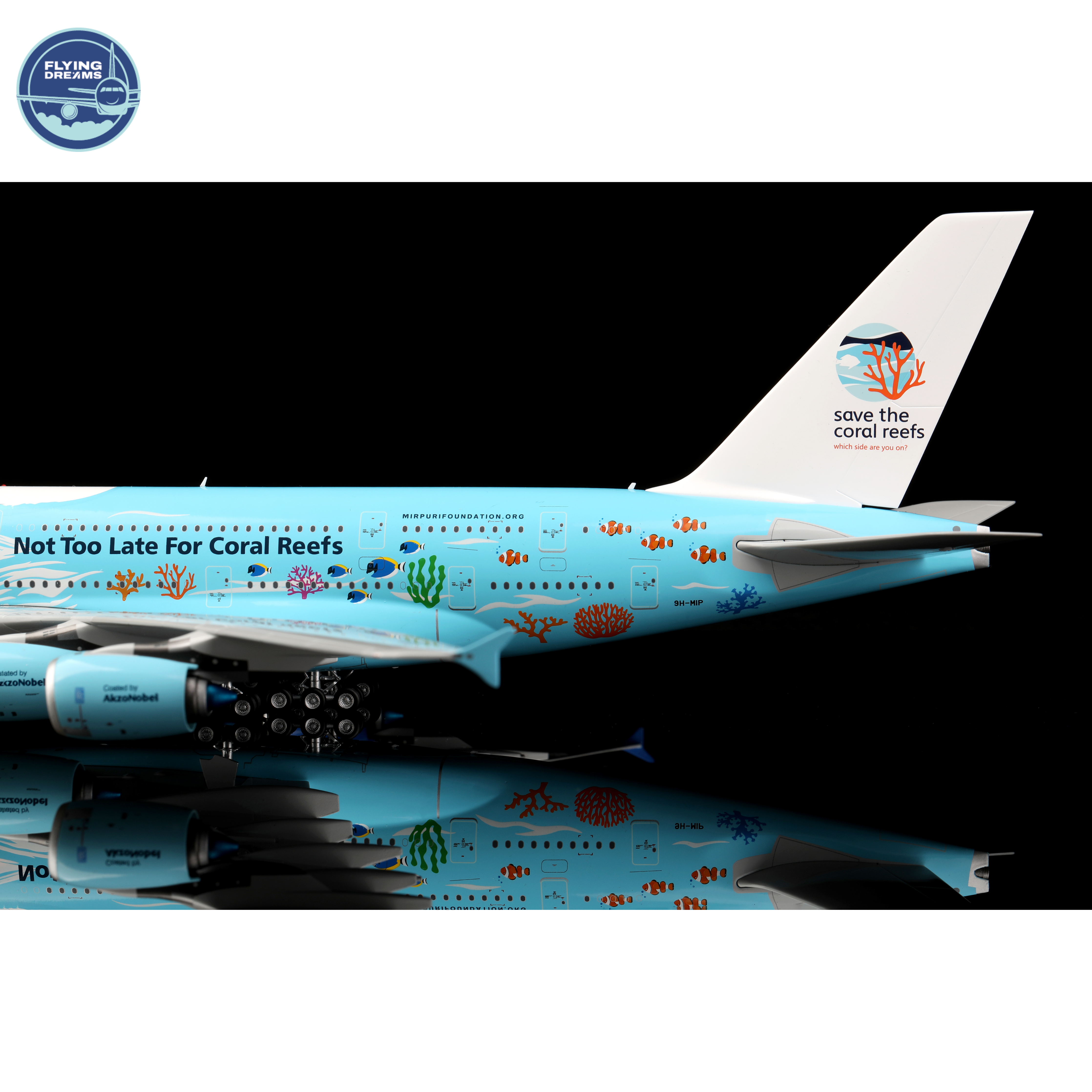 Hifly Airbus - A380 - 9H-MIP - Save the coral reefs Livery  - L2018 - 36.3cm - SQW