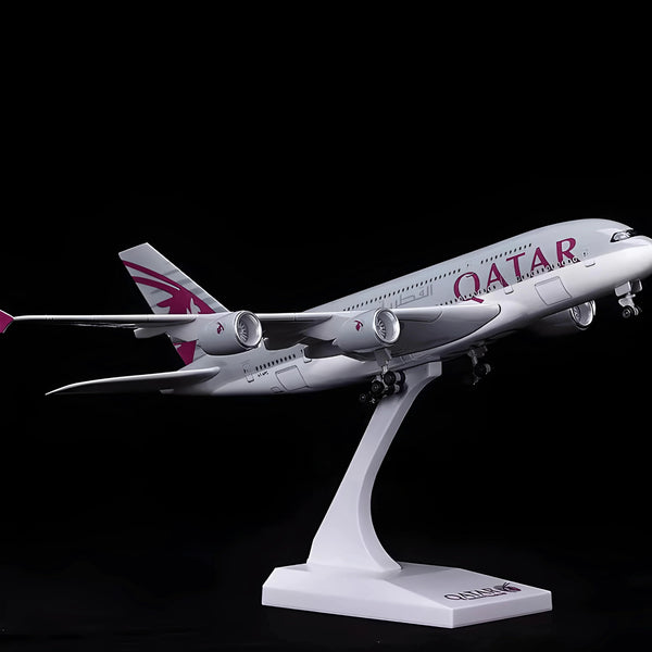A380 Qatar- 30cm - 11.8in - LED & Sound - Airplane Model - Secondary