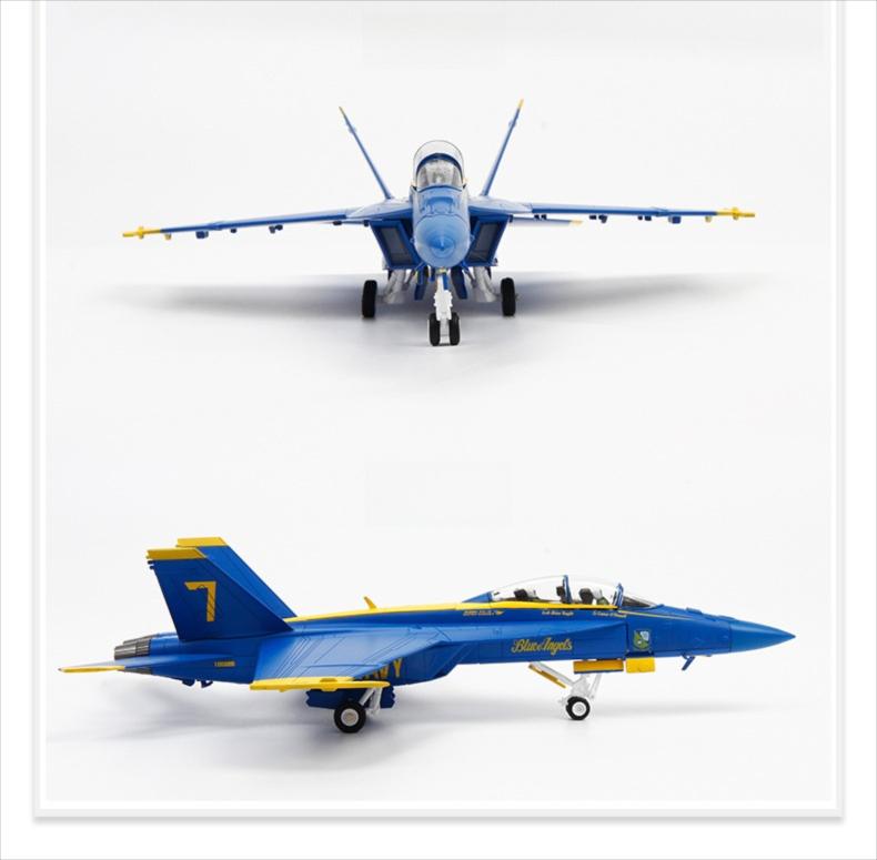 U.S. Navy Blue Angels F/A-18 Hornet 1:72 – 25 cm / 9.8 in – Premium Zinc Alloy & ABS Diecast Fighter Jet Model - Gallery 11