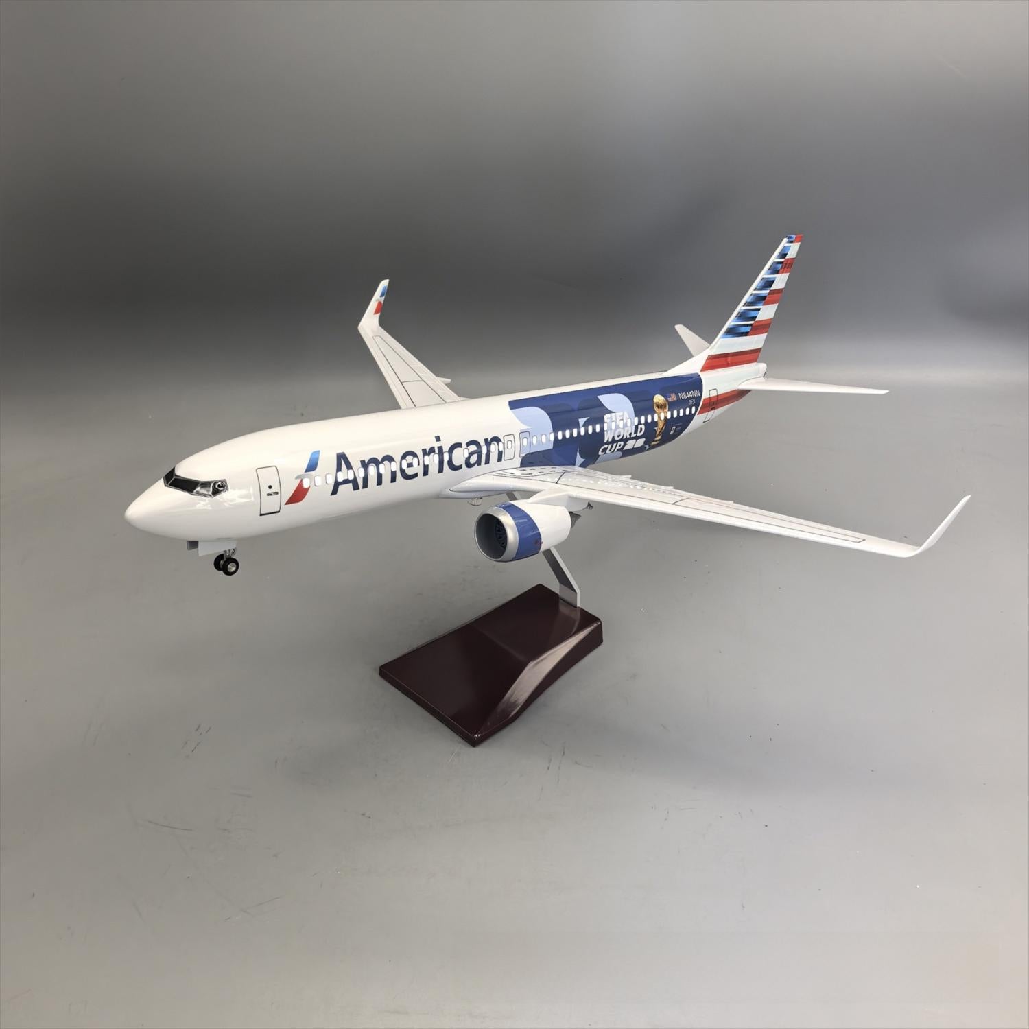 American Airlines Boeing 737-800 "FIFA World Cup 2026" – 47 cm / 18.5 in – Voice-Activated LED Display Model