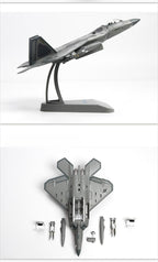 U.S. Air Force F-22 Raptor 1:72 – 26.5 cm / 10.4 in – Premium Diecast Alloy & ABS Stealth Fighter Model