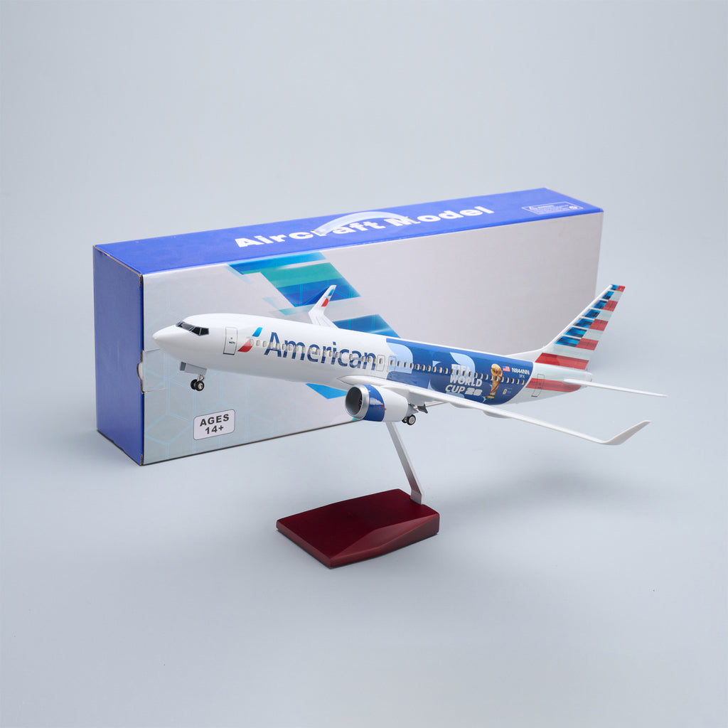 American Airlines Boeing 737-800 "FIFA World Cup 2026" – 47 cm / 18.5 in – Voice-Activated LED Display Model
