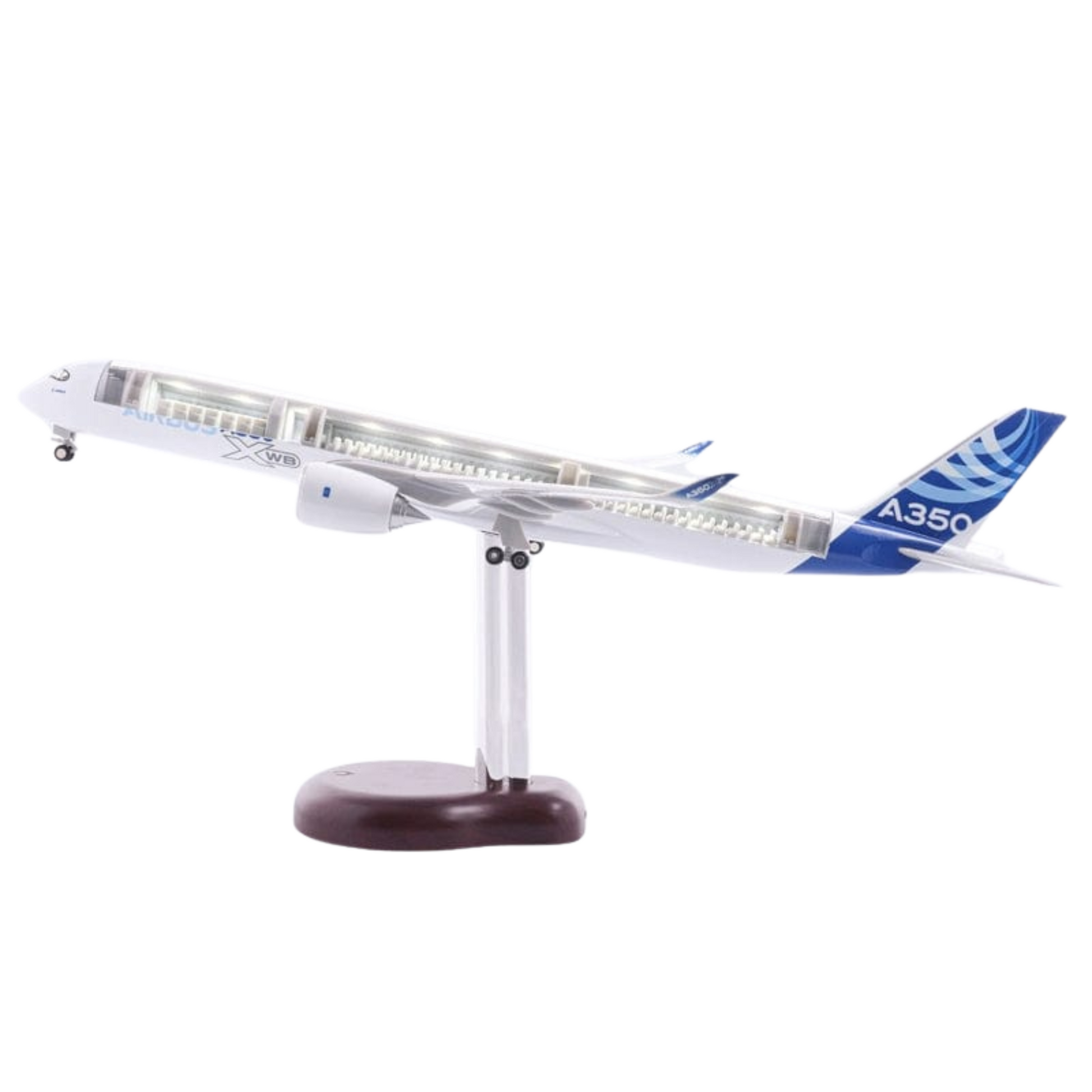 Modelo de avión en perspectiva A350 Luces LED internas - 47 cm - 18,5 pulgadas