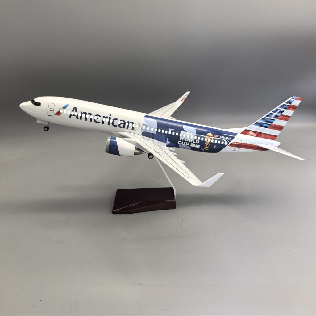 American Airlines Boeing 737-800 "FIFA World Cup 2026" – 47 cm / 18.5 in – Voice-Activated LED Display Model