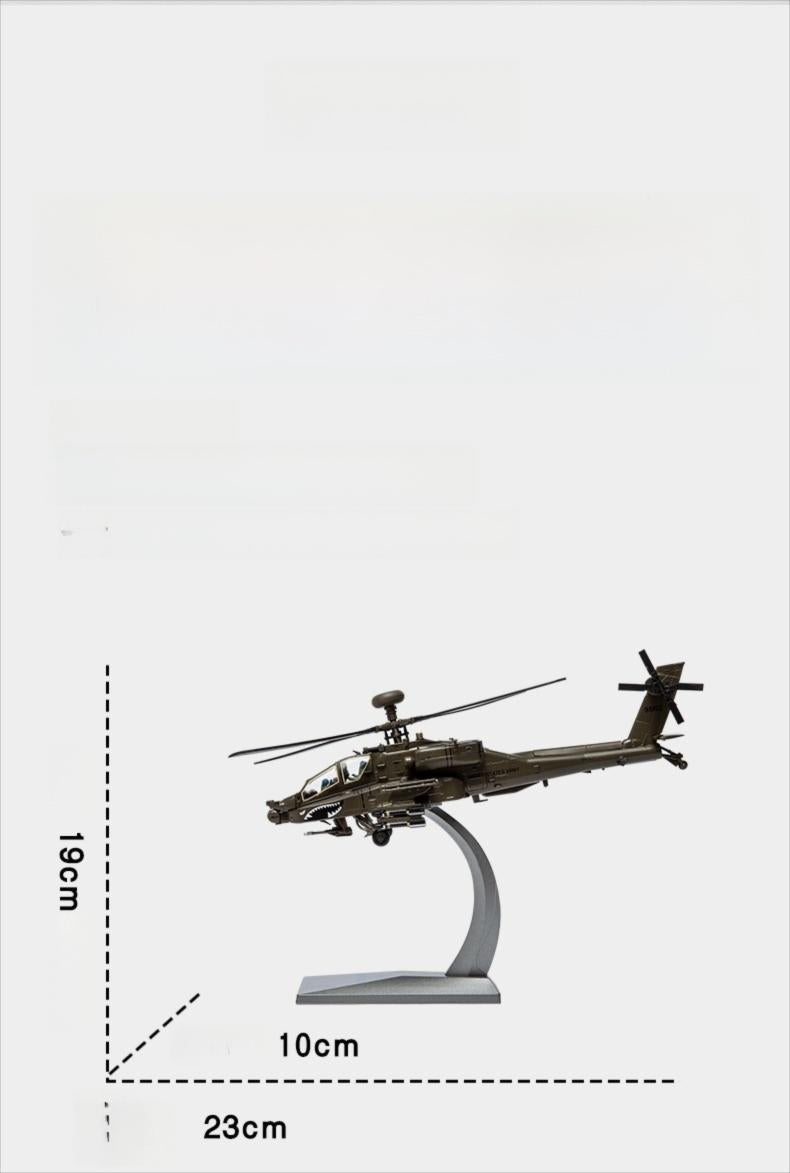 Helicóptero de ataque AH-64 Apache 1:72 – Aleación fundida a presión de precisión – 23,1 cm