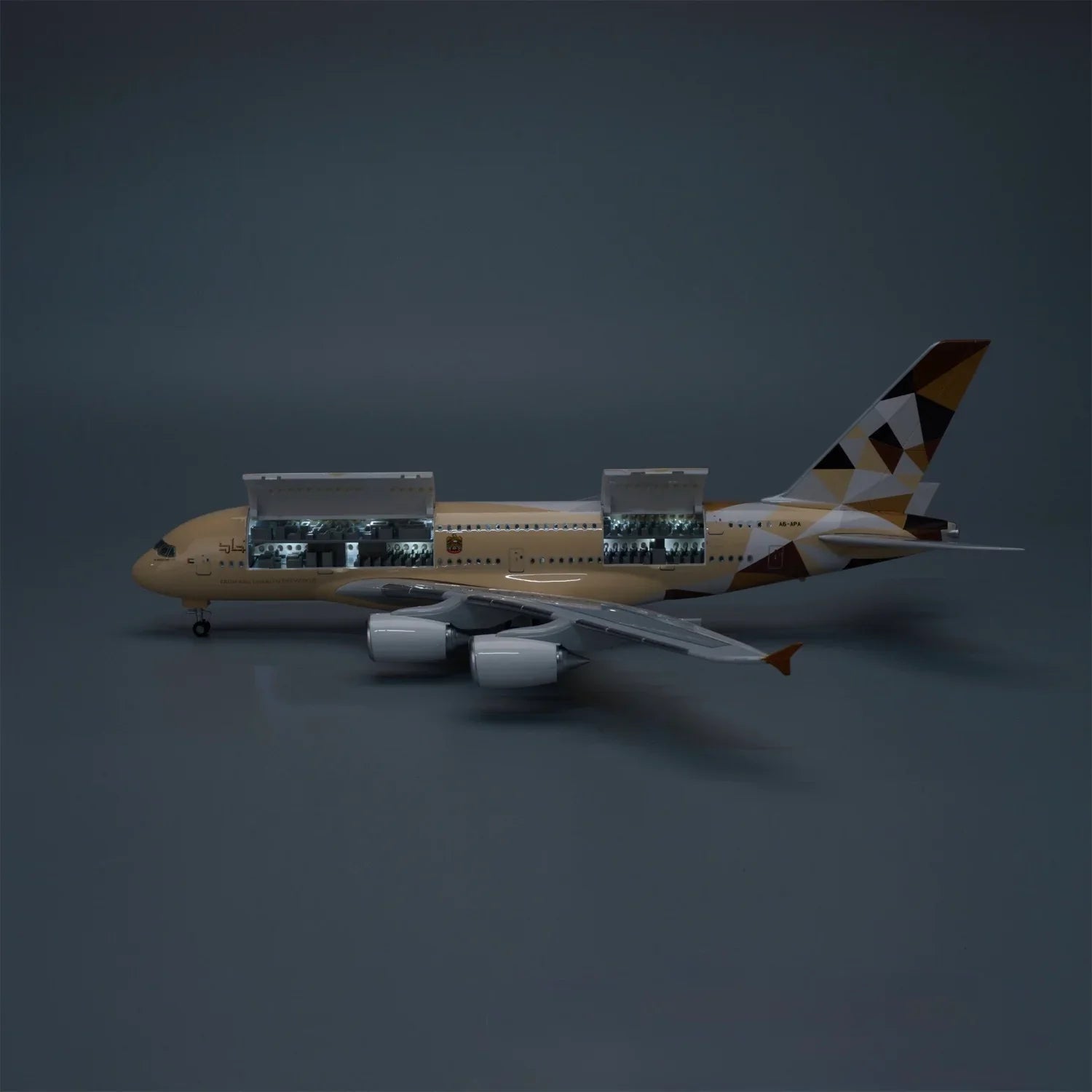 Etihad Airways Airbus A380 1:160 – 45.5 cm / 17.9 in – Opening Cabin Interior - Gallery 3