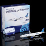 United Airlines A321neo "100 Years" N44550 – Scale 1:200 Diecast Model – SQ wings L2346/L2346FD - Thumbnail 12