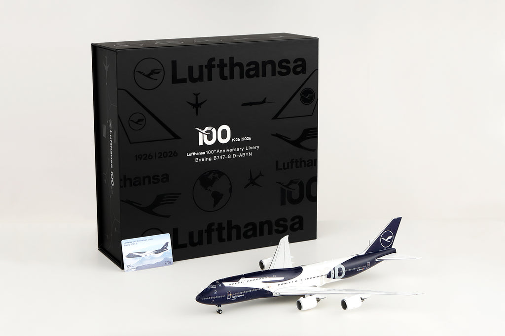 Lufthansa B747-8 "100th Anniversary" D-ABYN – Scale 1:200 Diecast Model – SQ wings L2355/L2355FD
