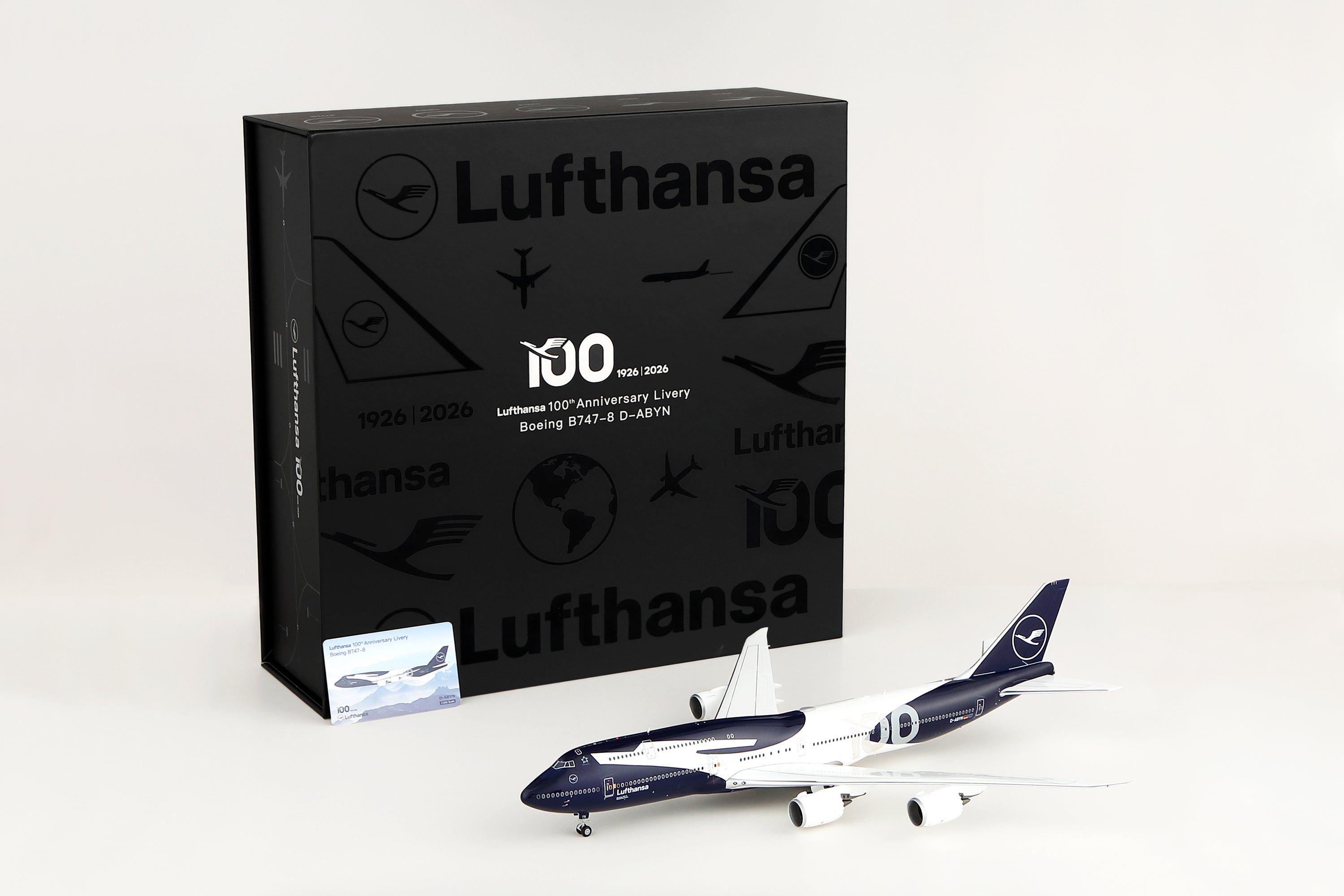 Lufthansa B747-8 "100th Anniversary" D-ABYN – Scale 1:200 Diecast Model – SQ wings L2355/L2355FD