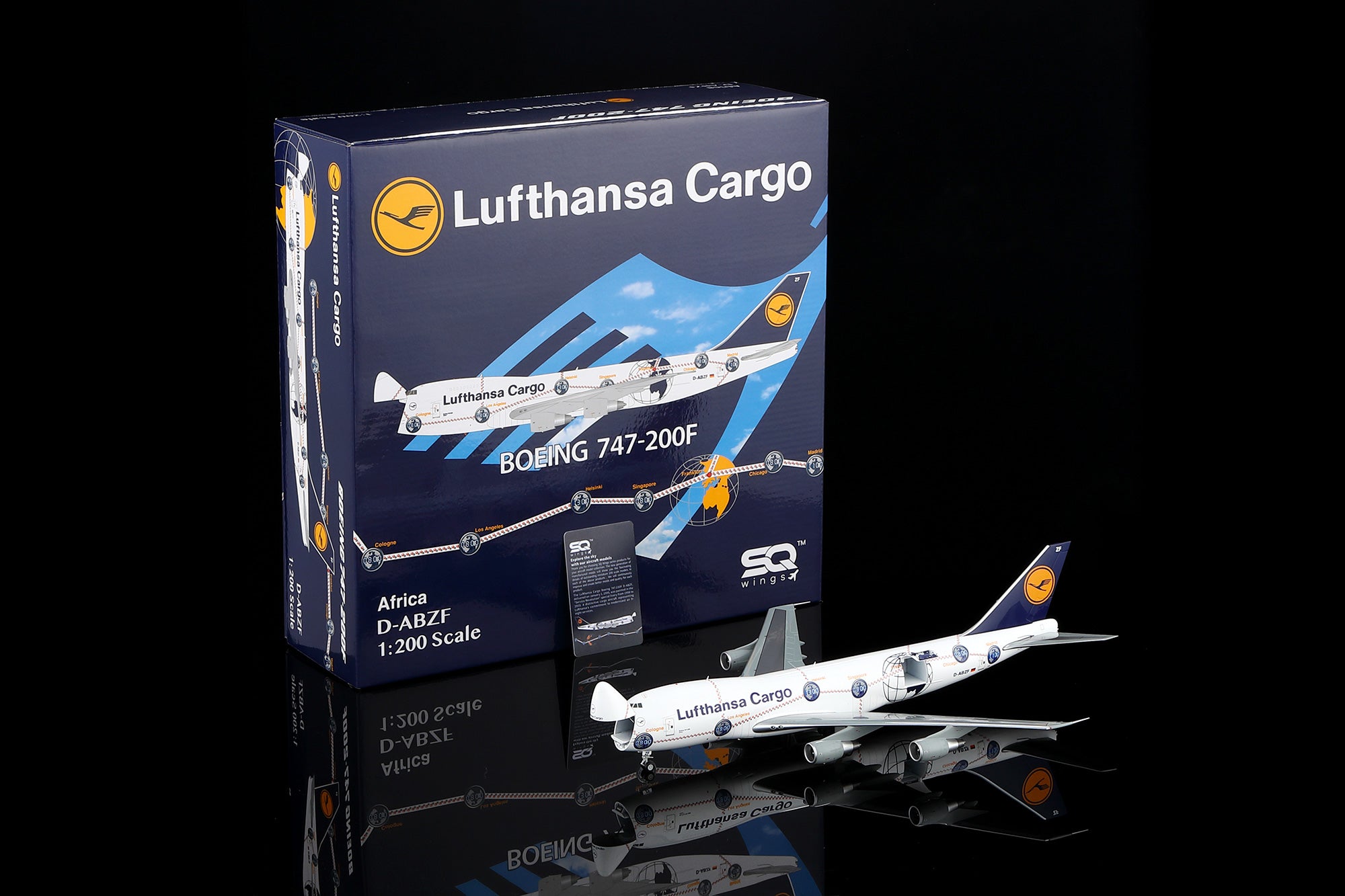 Lufthansa Cargo B747-200F D-ABZF – Scale 1:200 Diecast Model – SQ wings L2186/L2186C