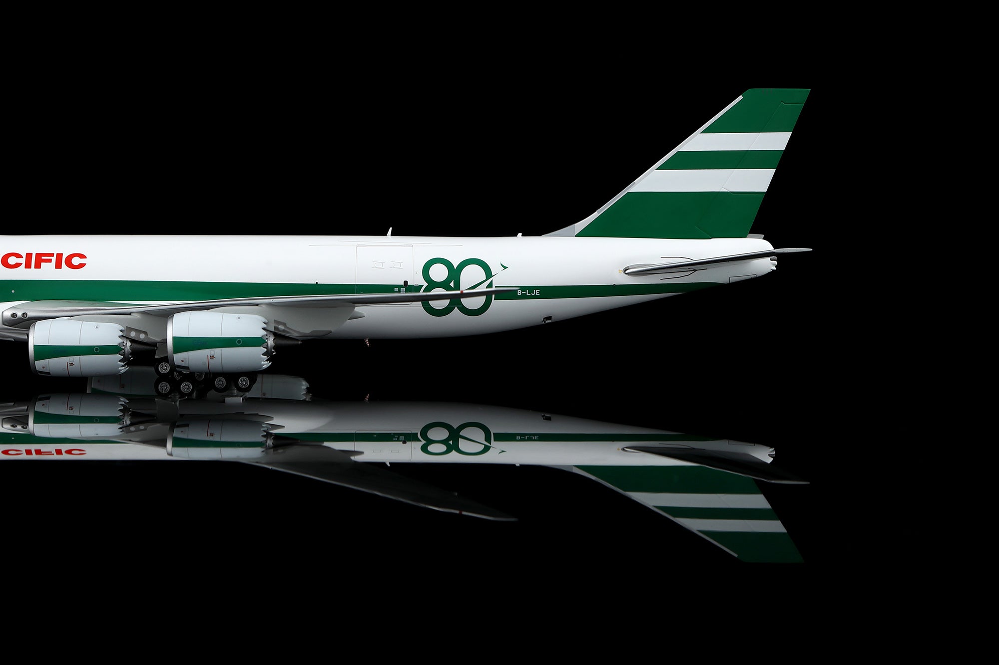 Cathay Pacific B747-8F "80th Anniversary Retro" B-LJE – Scale 1:200 Diecast Model – SQ wings L2337/L2337FD/L2337C