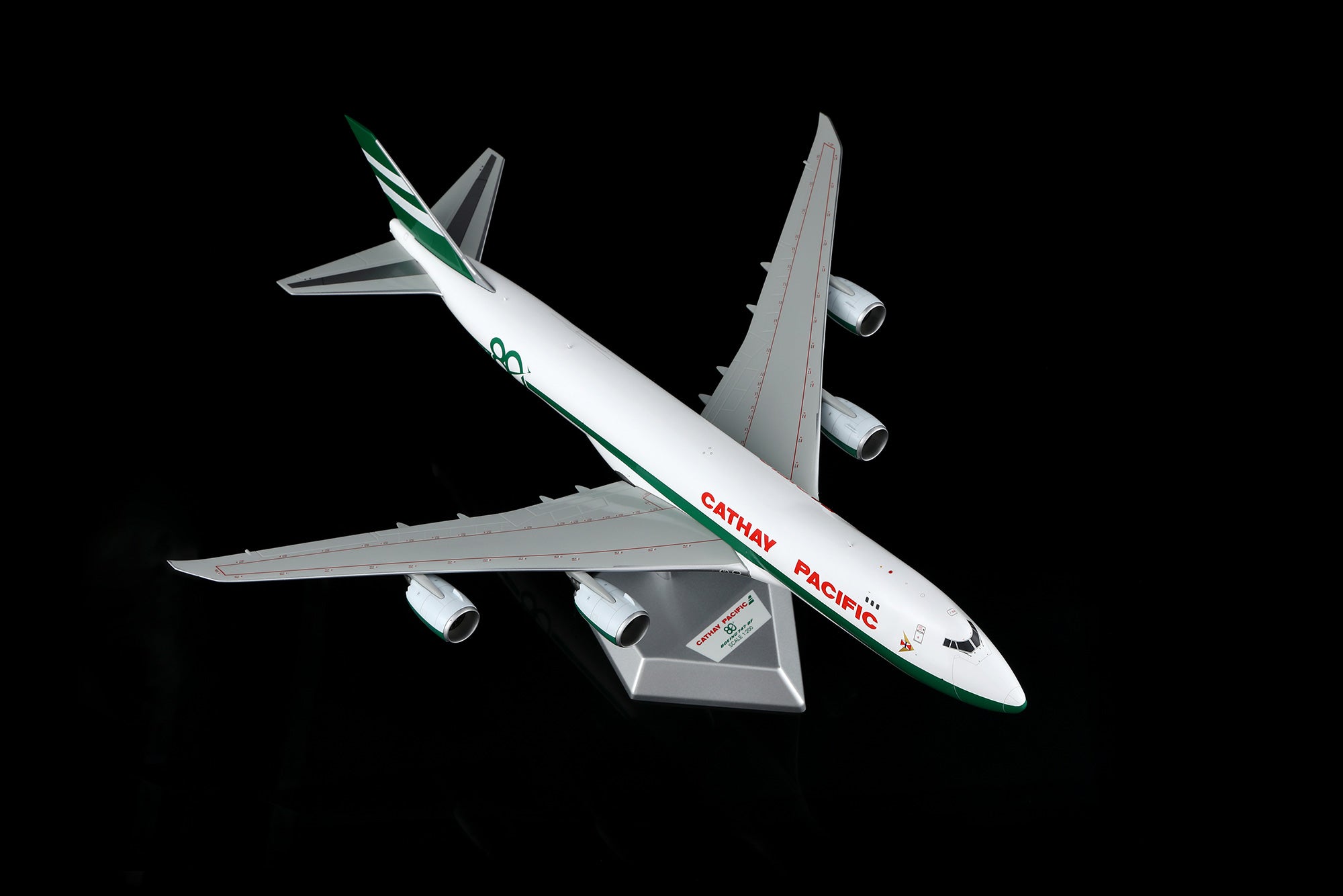 Cathay Pacific B747-8F "80th Anniversary Retro" B-LJE – Scale 1:200 Diecast Model – SQ wings L2337/L2337FD/L2337C