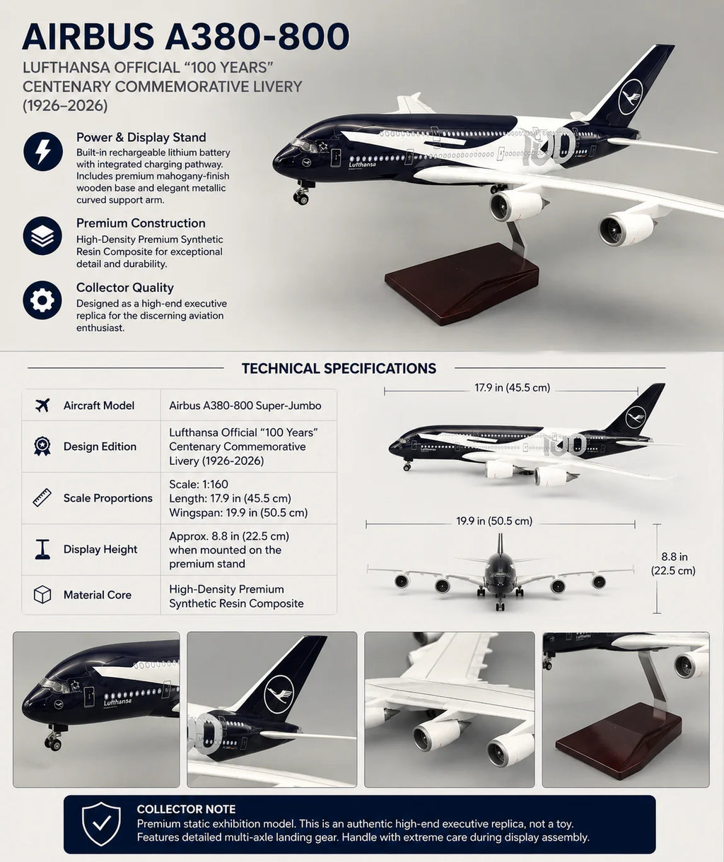 Airbus A380 Lufthansa 100 Years Commemorative – 1:160 Scale Model