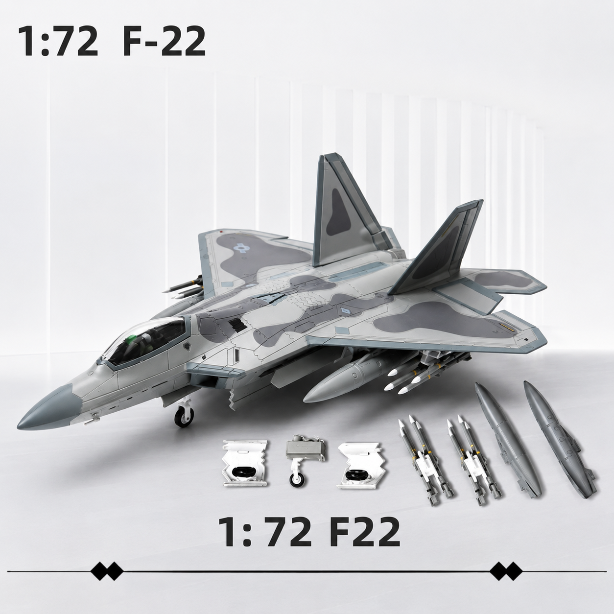 Caza furtivo U.S. Air Force F-22 Raptor 1:72 – 26.5 cm / 10.4 in – Maqueta Premium de Aleación Fundida a Presión y ABS - Gallery 9