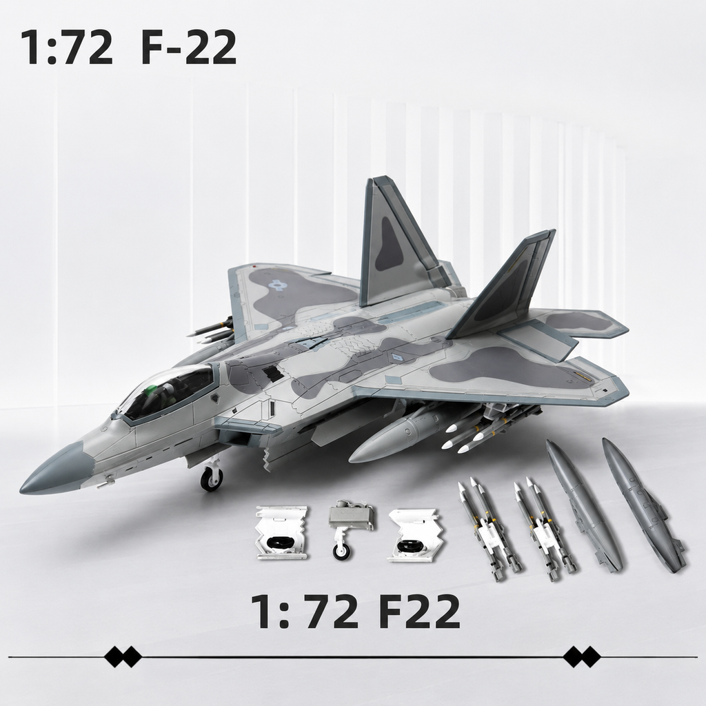 U.S. Air Force F-22 Raptor 1:72 – 26.5 cm / 10.4 in – Premium Diecast Alloy & ABS Stealth Fighter Model