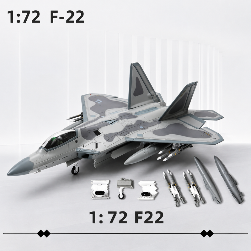 Caza furtivo U.S. Air Force F-22 Raptor 1:72 – 26.5 cm / 10.4 in – Maqueta Premium de Aleación Fundida a Presión y ABS - Image 9