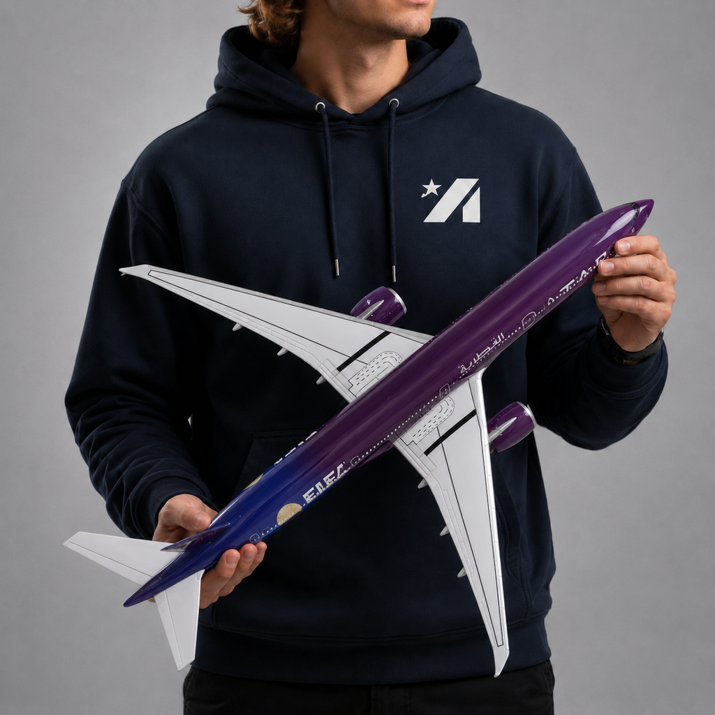 Qatar Airways Boeing 777-300ER "FIFA World Cup" – 47 cm / 18.5 in – Voice-Activated LED Display Model