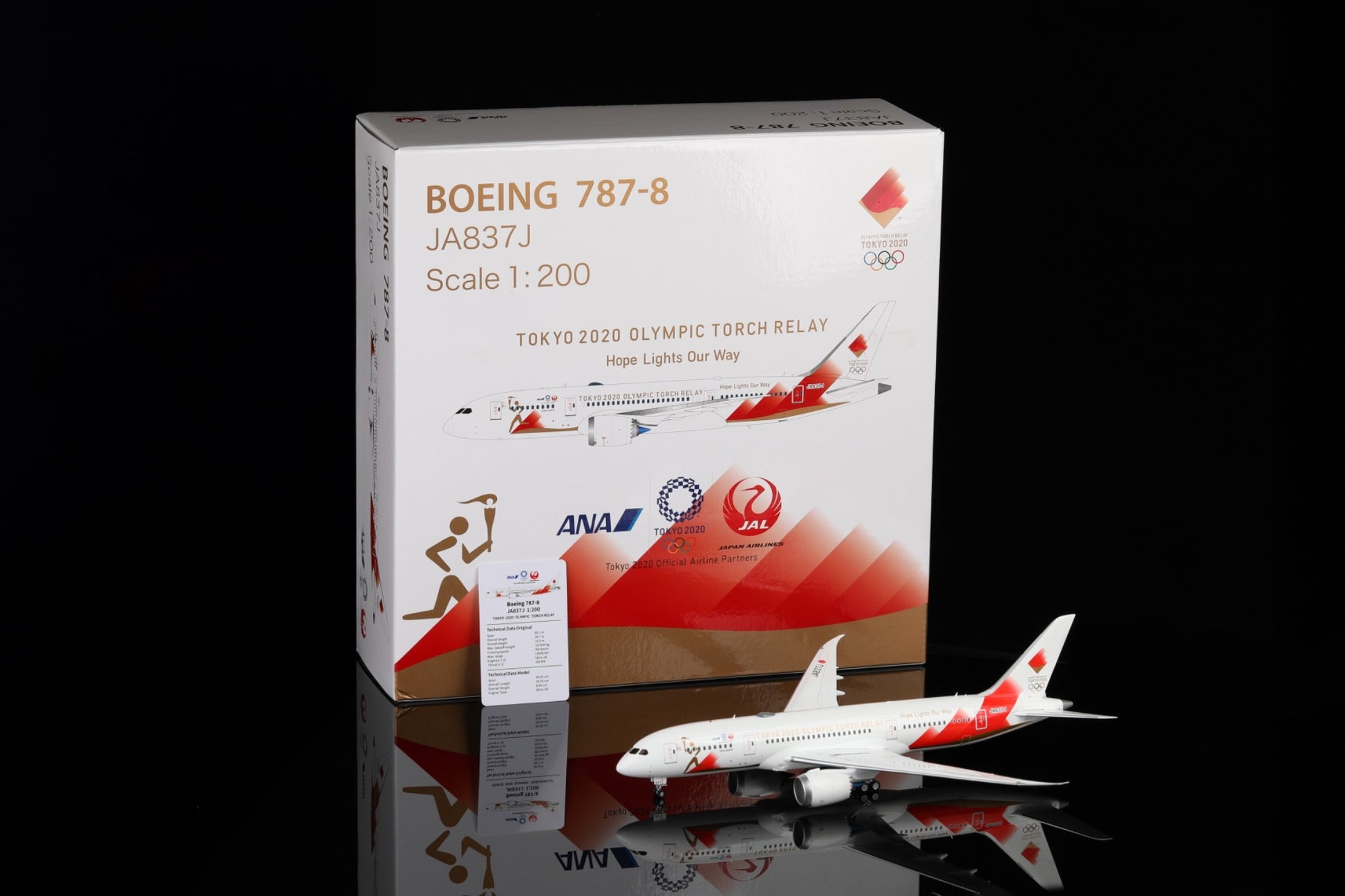 JAL B787-8 JA837J “Relevo de la Antorcha” – Escala 1:200 – Alas SQ – 28,35 cm
