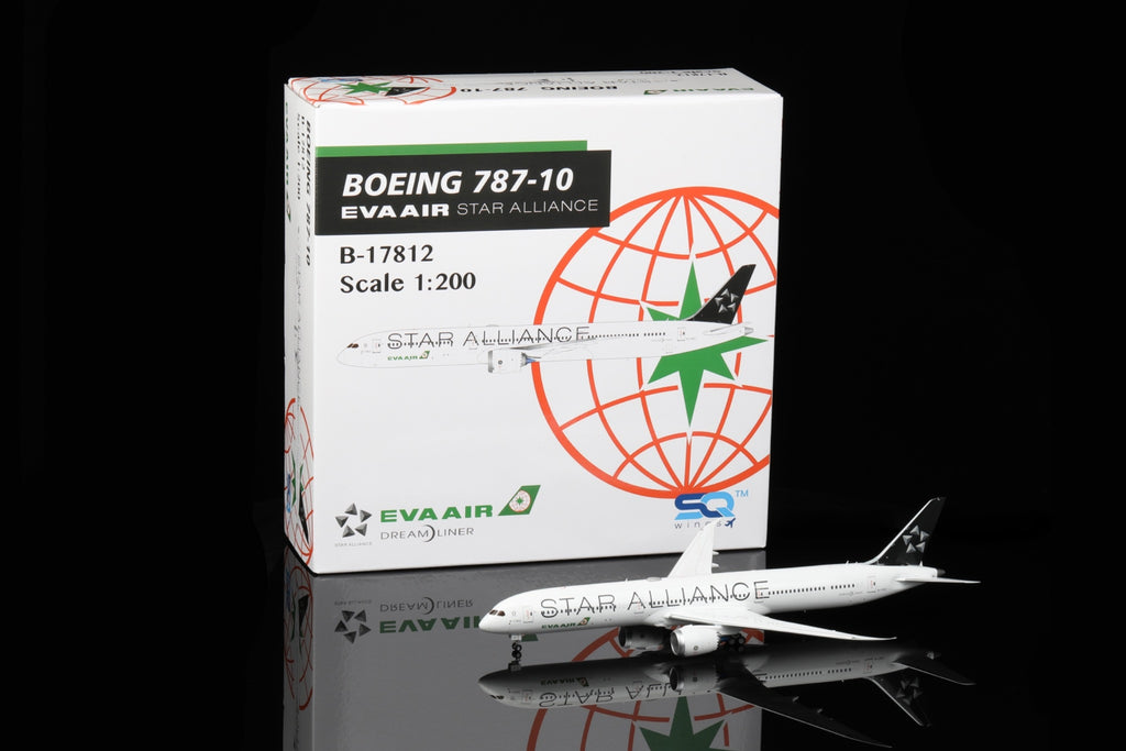 EVA Air Boeing 787-10 B-17812 – Scale 1:200 – SQ Wings – 34.3 cm