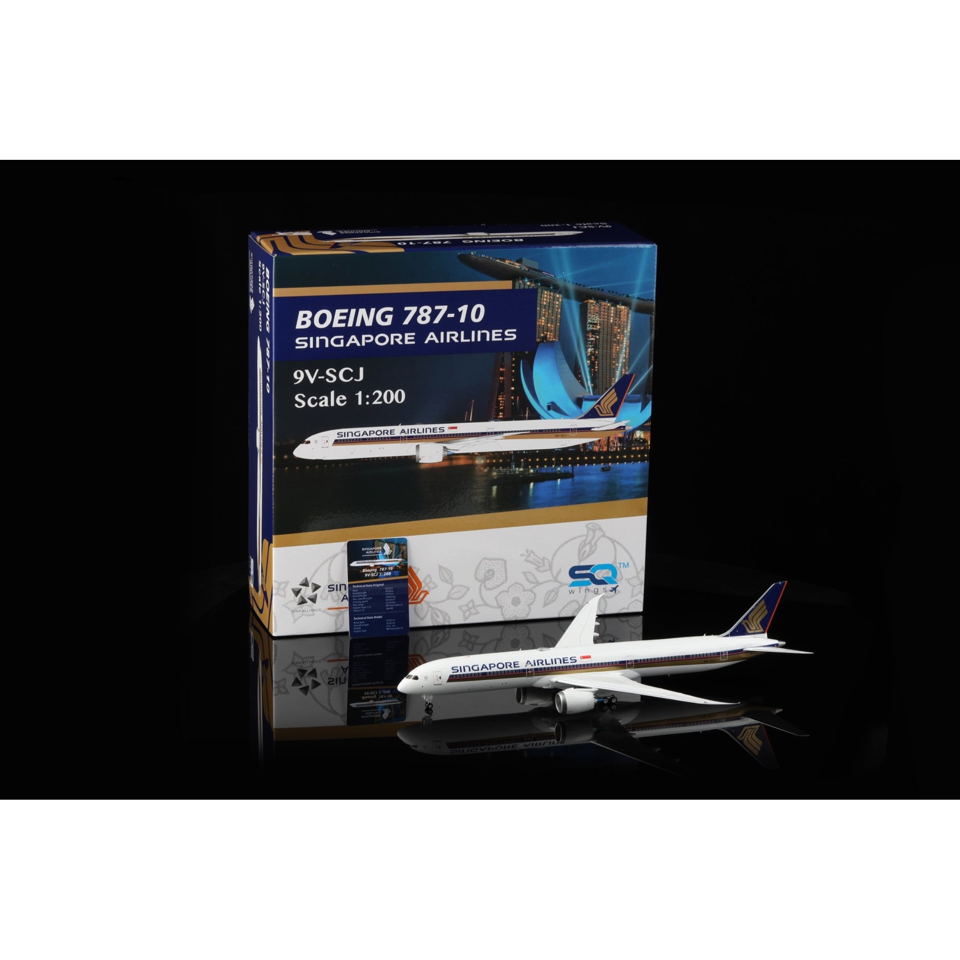 Singapore Airlines B787-10 9V-SCJ – 1:200 Scale Model by SQ Wings