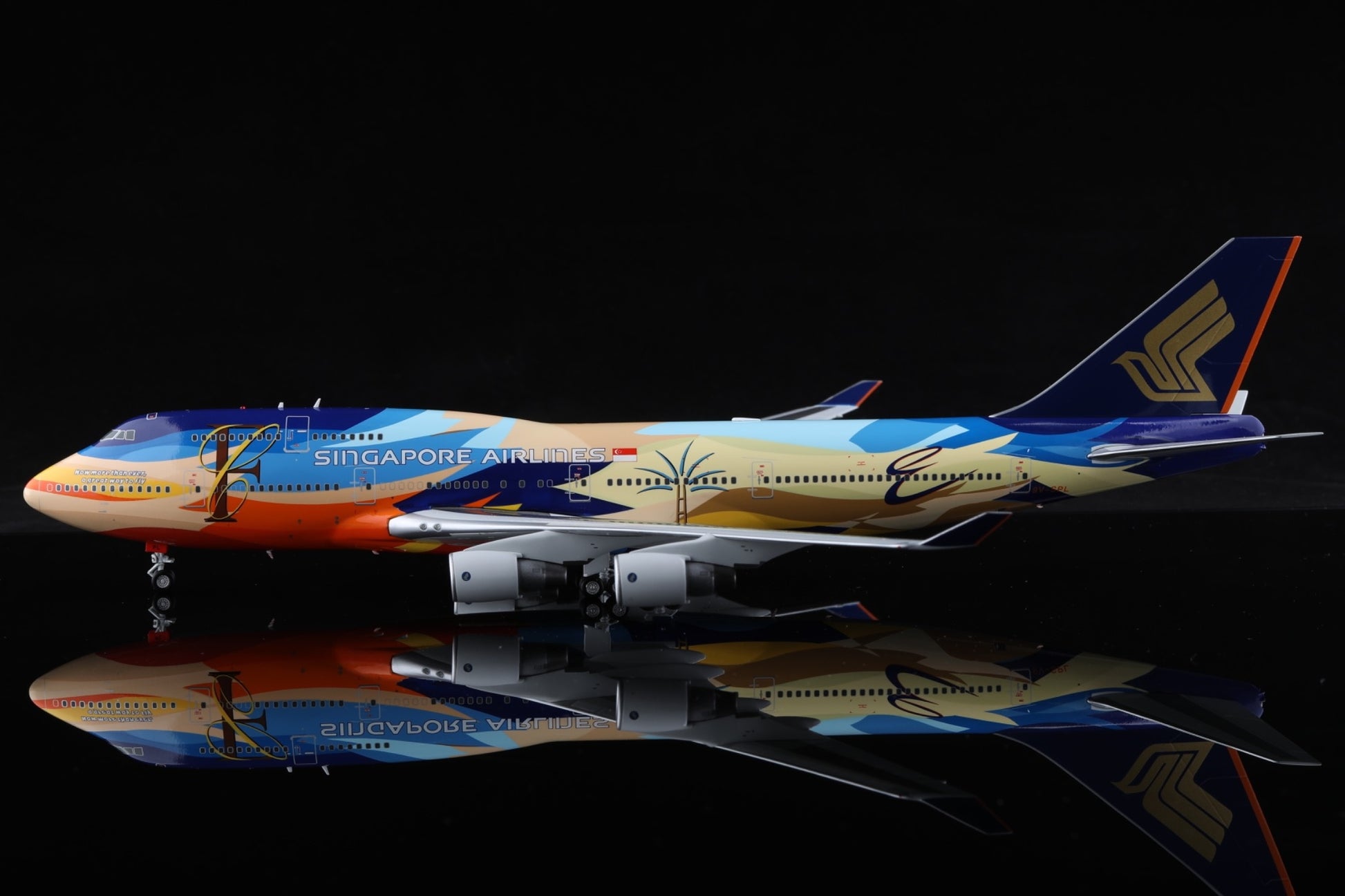 Singapore Airlines - B747-400 - 9V-SPL - Tropical Livery- L2002 - 35.3cm -  Scale 1/200