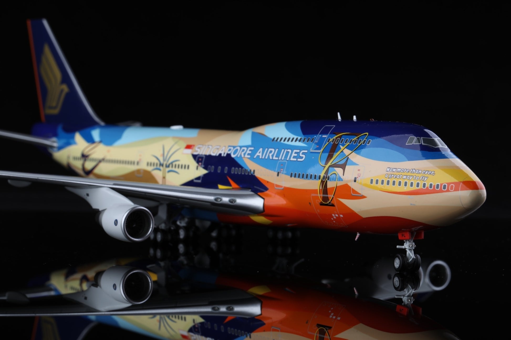 Singapore Airlines - B747-400 - 9V-SPL - Tropical Livery- L2002 - 35.3cm -  Scale 1/200