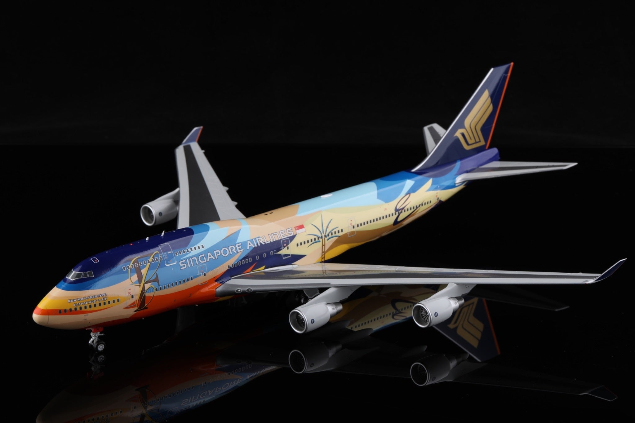 Boeing 747-400 Singapore Airlines Tropical Livery Model