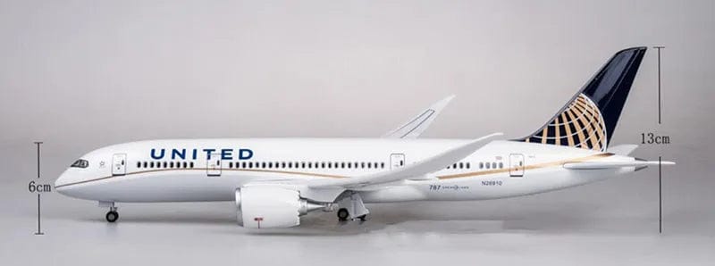 B787-9 United - Escala 1/130 - 43cm - 16.9 in