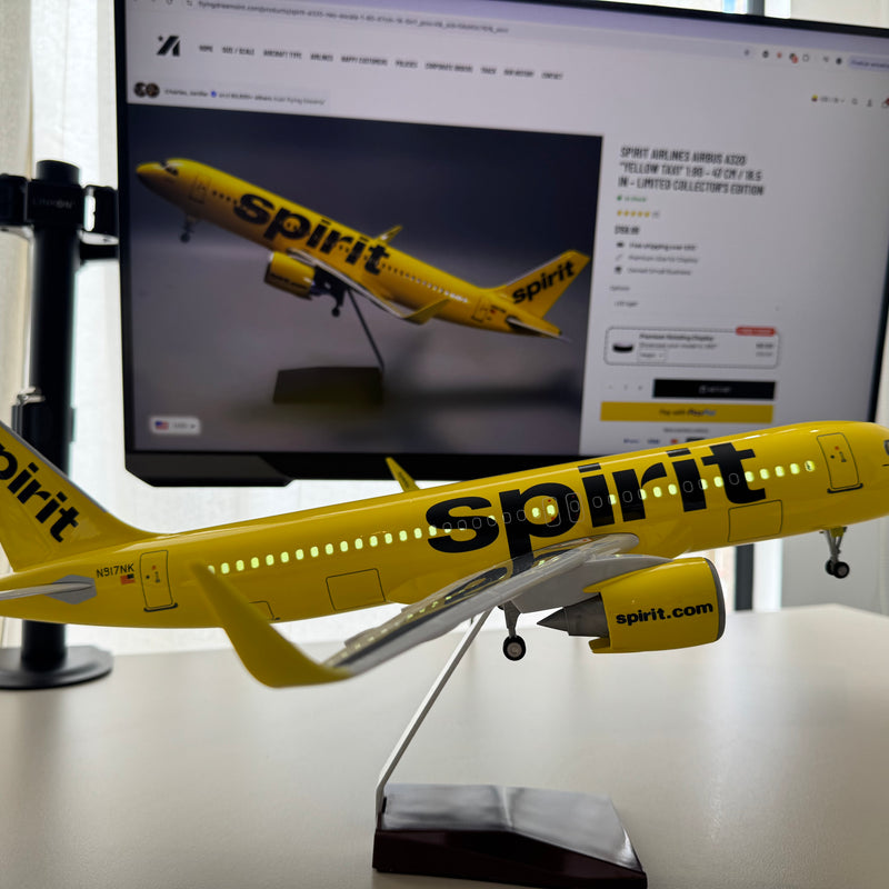 Spirit Airlines Airbus A320 "Yellow Taxi" 1:80 – 47 cm / 18.5 in – Limited Collector's Edition - Image 8