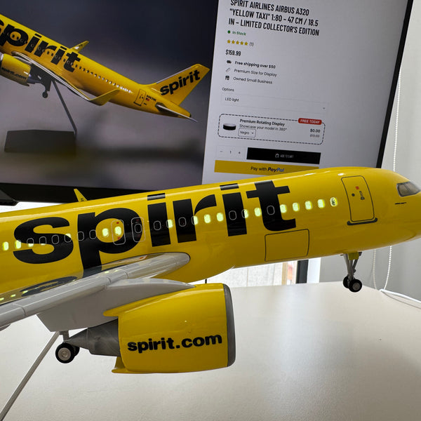 Spirit Airlines Airbus A320 "Yellow Taxi" 1:80 – 47 cm / 18.5 in – Edición de coleccionista limitada - Secondary