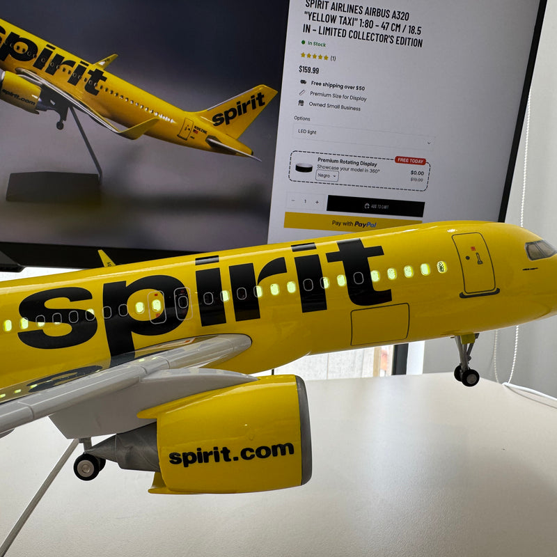 Spirit Airlines Airbus A320 "Yellow Taxi" 1:80 – 47 cm / 18.5 in – Limited Collector's Edition - Image 2