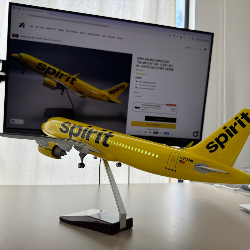 Spirit Airlines Airbus A320 "Yellow Taxi" 1:80 – 47 cm / 18.5 in – Limited Collector's Edition - Image 12