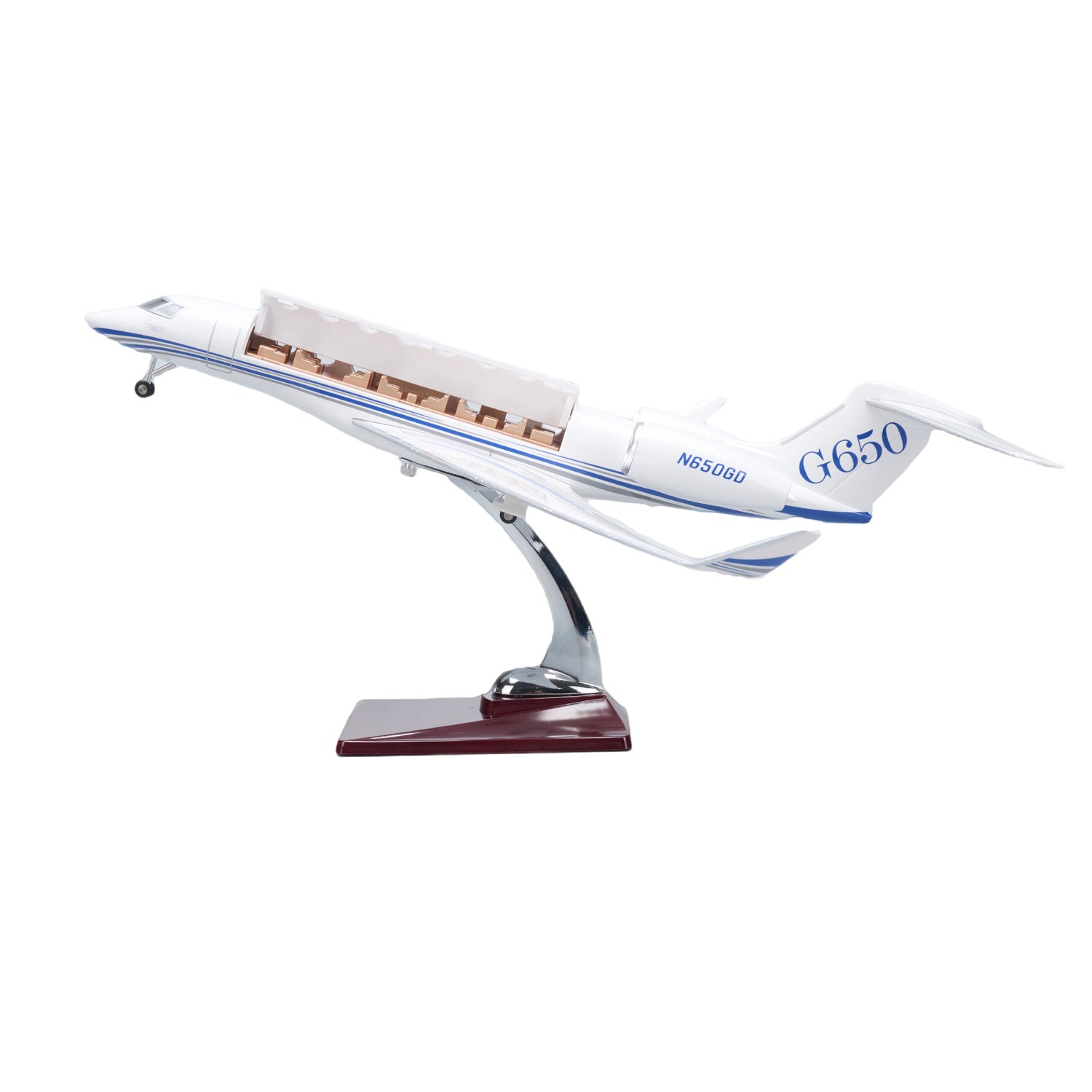 Gulfstream G650ER Jet Model – 1:50 Scale (45cm / 17.7in) – LED Architectural Cutaway