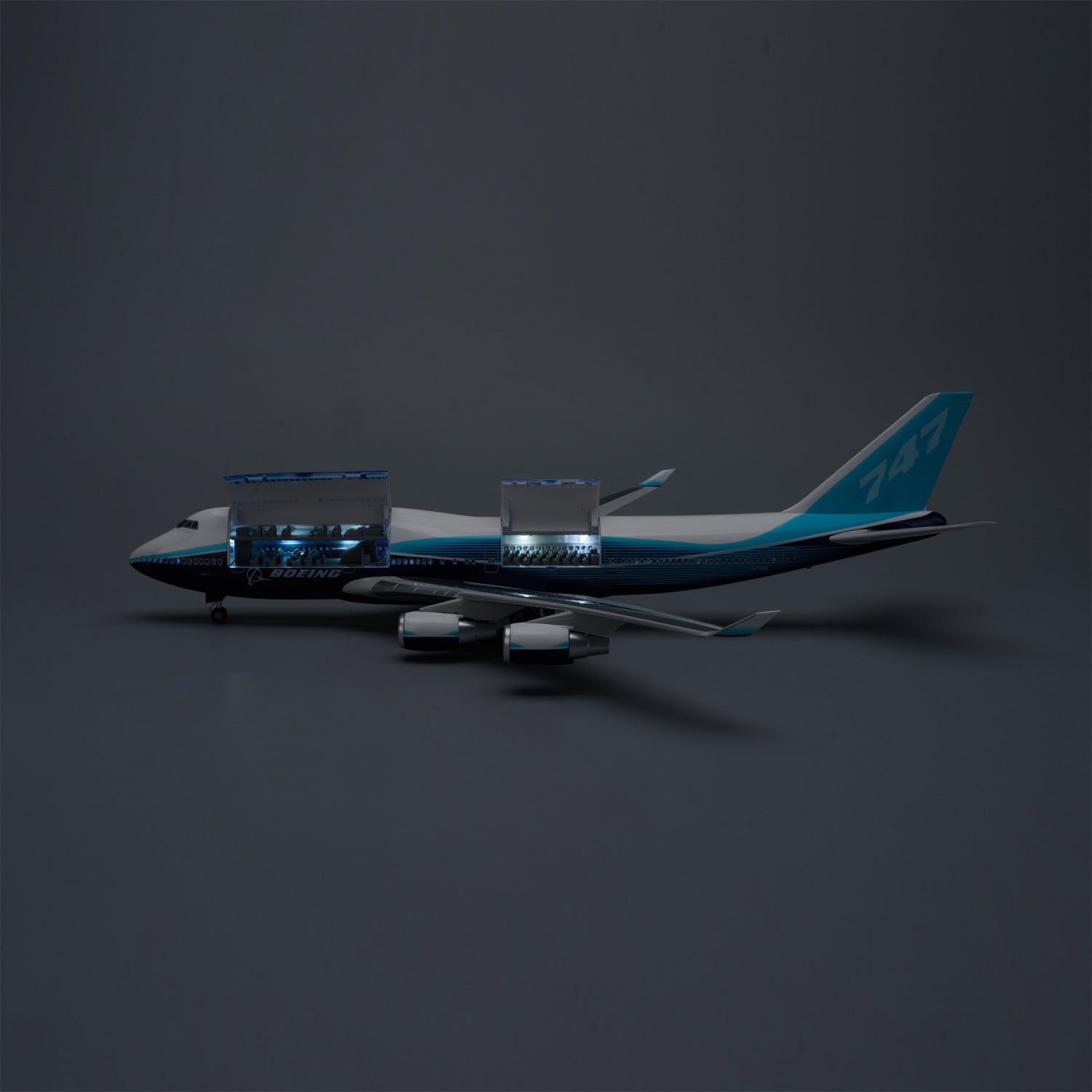 Prototype Boeing 747-400 1:150 – 47 cm / 18.5 in – Opening Cabin Hatches