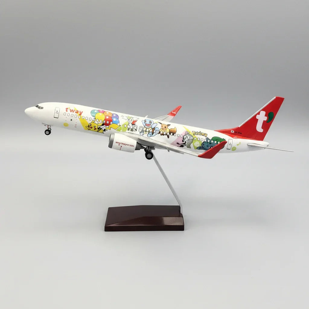 T'way Air Boeing 737-800 "Pokémon Jet TW" – 37 cm / 14.6 in – Voice-Activated LED Display Model - Gallery 1