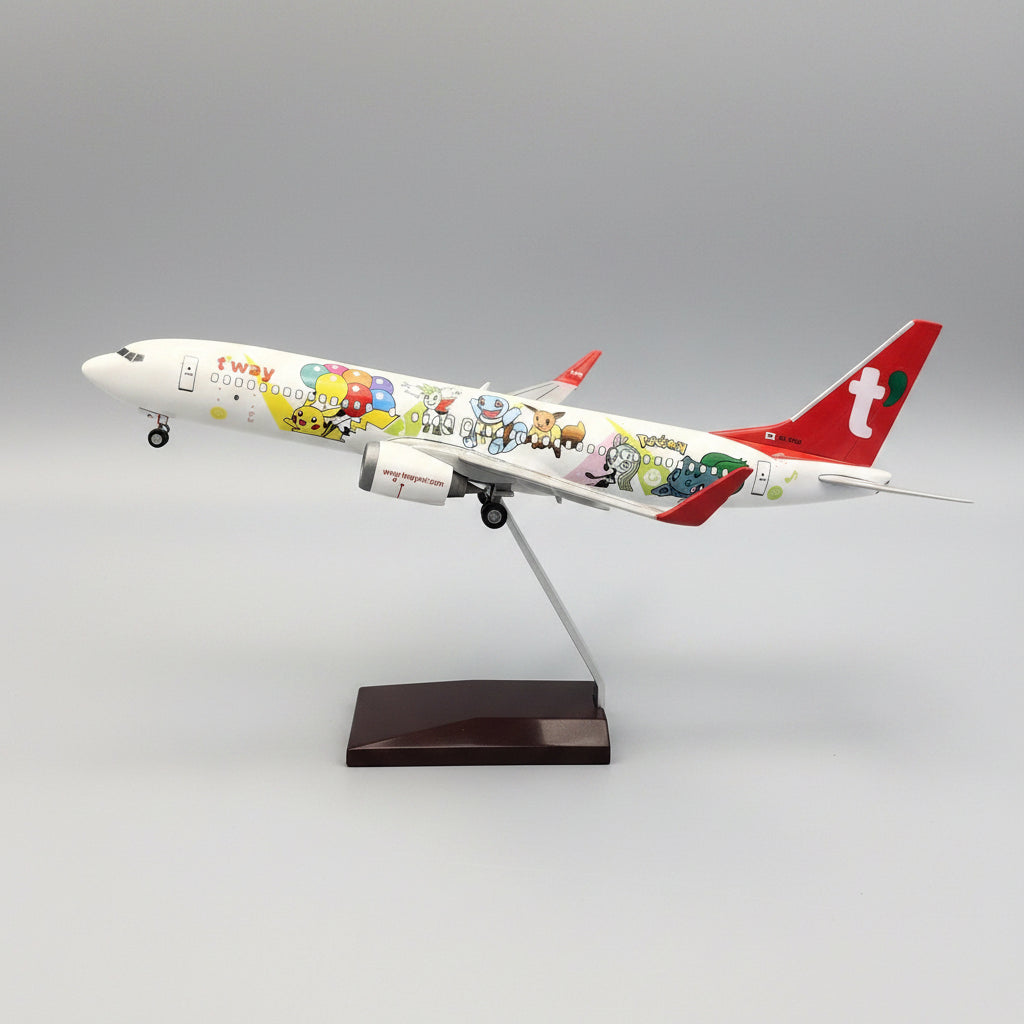 T'way Air Boeing 737-800 "Pokémon Jet TW" – 37 cm / 14.6 in – Voice-Activated LED Display Model