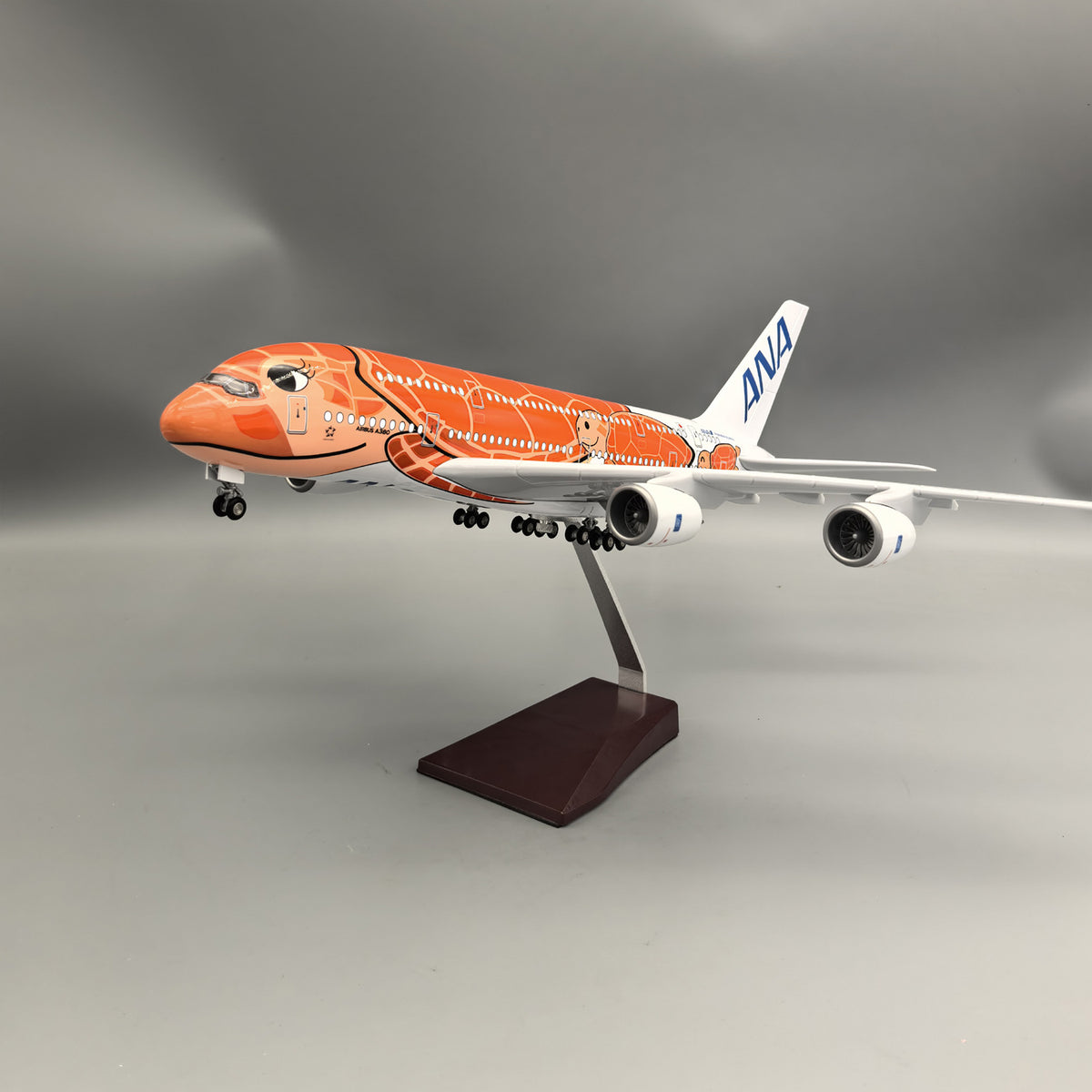 Turtle Model Plane A380 ANA ORANGE TURTLE - SCALE 1/160 - 47CM - 18,5 IN - AIRPLANE MODEL ...