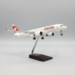 SWISS International Air Lines Airbus A220-300 1:100 – 38.7 cm / 15.2 in – LED Lights - Thumbnail 1