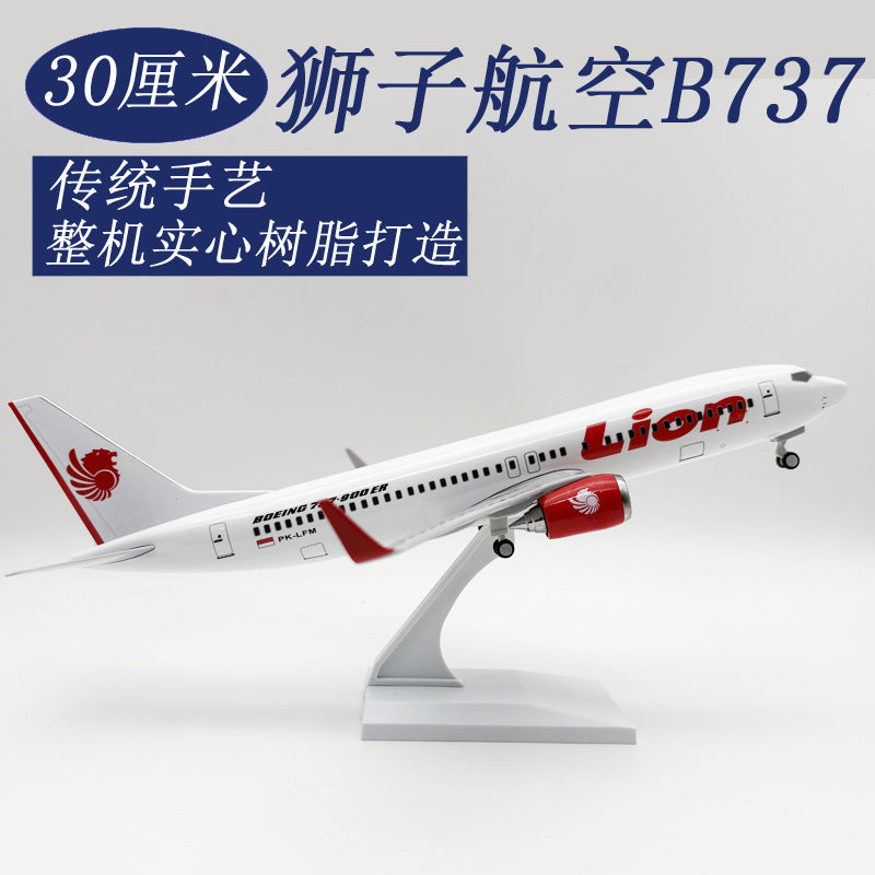 Boeing 737 Model - Lion Air Livery - Solid Resin - 30cm/11.8"