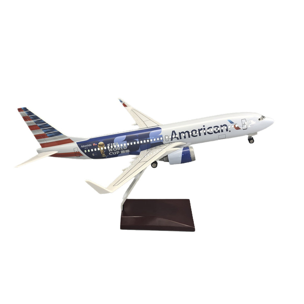 American Airlines Boeing 737-800 "FIFA World Cup 2026" – 37 cm / 14.6 in – Voice-Activated LED Display Model